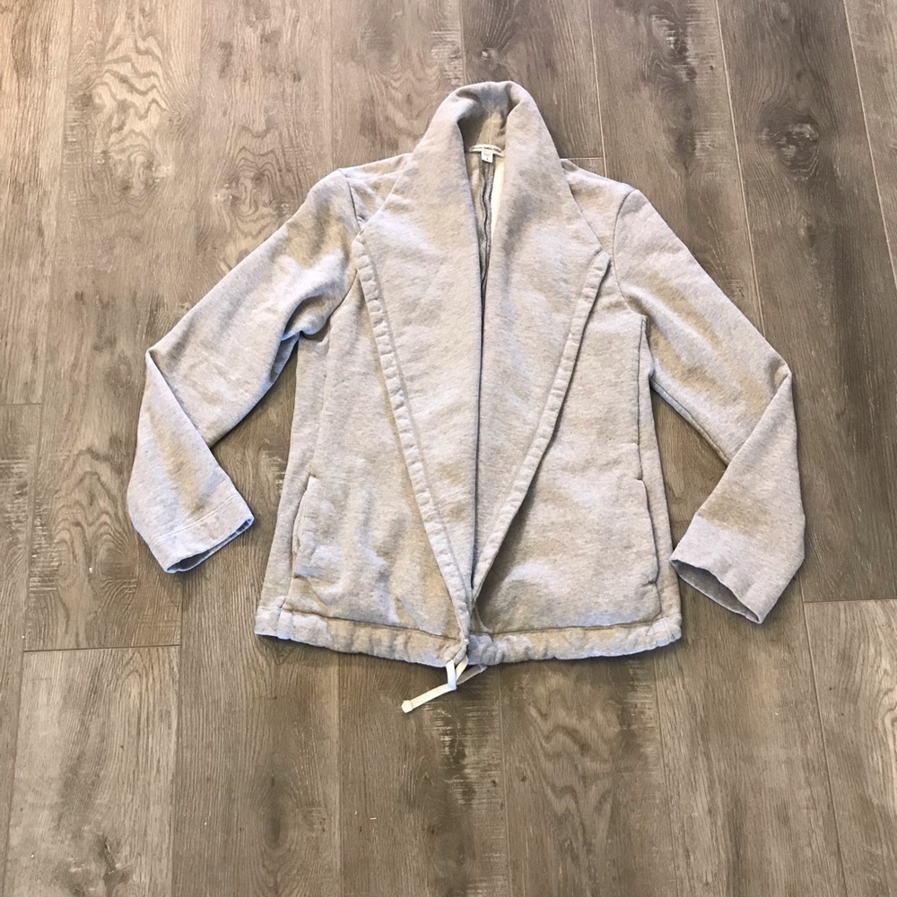 Standard James Perse Solid Gray Open Front Sweater